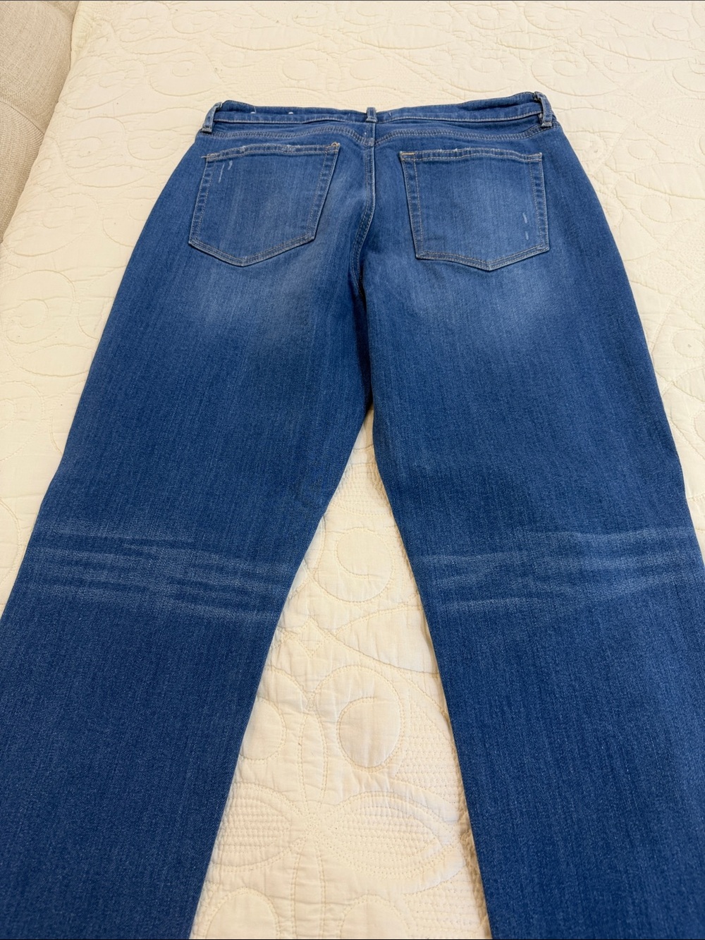 LOFT Dark Blue Boyfriend Jeans with Cuffed Hem - Picture 10 of 13